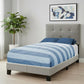 Gray Twin Tufted Upholstered Linen Bed Frame with Nailhead Trim