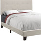 Gray Solid and Manufactured Wood Full Upholstered Linen Bed Frame