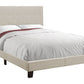 Beige Full Tufted Upholstered Bed Frame