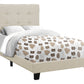 Gray Twin Tufted Upholstered Linen Bed Frame with Nailhead Trim