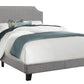 Gray Solid and Manufactured Wood Full Upholstered Faux Leather Bed Frame