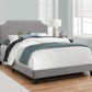 Gray Solid and Manufactured Wood Full Upholstered Faux Leather Bed Frame