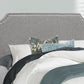 Gray Solid and Manufactured Wood Full Upholstered Faux Leather Bed Frame