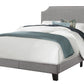 Gray Solid and Manufactured Wood Full Upholstered Faux Leather Bed Frame