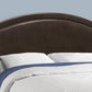 Gray Solid Wood Queen Upholstered Linen Bed Frame with Nailhead Trim