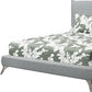 White Solid Wood Queen Upholstered Linen Bed Frame