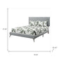 Gray Solid Wood Queen Upholstered Linen Bed Frame with Nailhead Trim