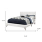 White Solid Wood Queen Upholstered Linen Bed Frame