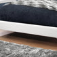 White Solid Wood Queen Upholstered Linen Bed Frame