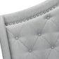 Light Gray and Gray Wood Tufted Upholstered Queen Bed Frame with Nailhead Trim