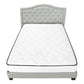 Light Gray and Gray Wood Tufted Upholstered Queen Bed Frame with Nailhead Trim