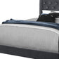 Light Gray and Gray Wood Tufted Upholstered Queen Bed Frame with Nailhead Trim