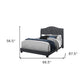Light Gray and Gray Wood Tufted Upholstered Queen Bed Frame with Nailhead Trim