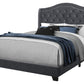 Light Gray and Gray Wood Tufted Upholstered Queen Bed Frame with Nailhead Trim