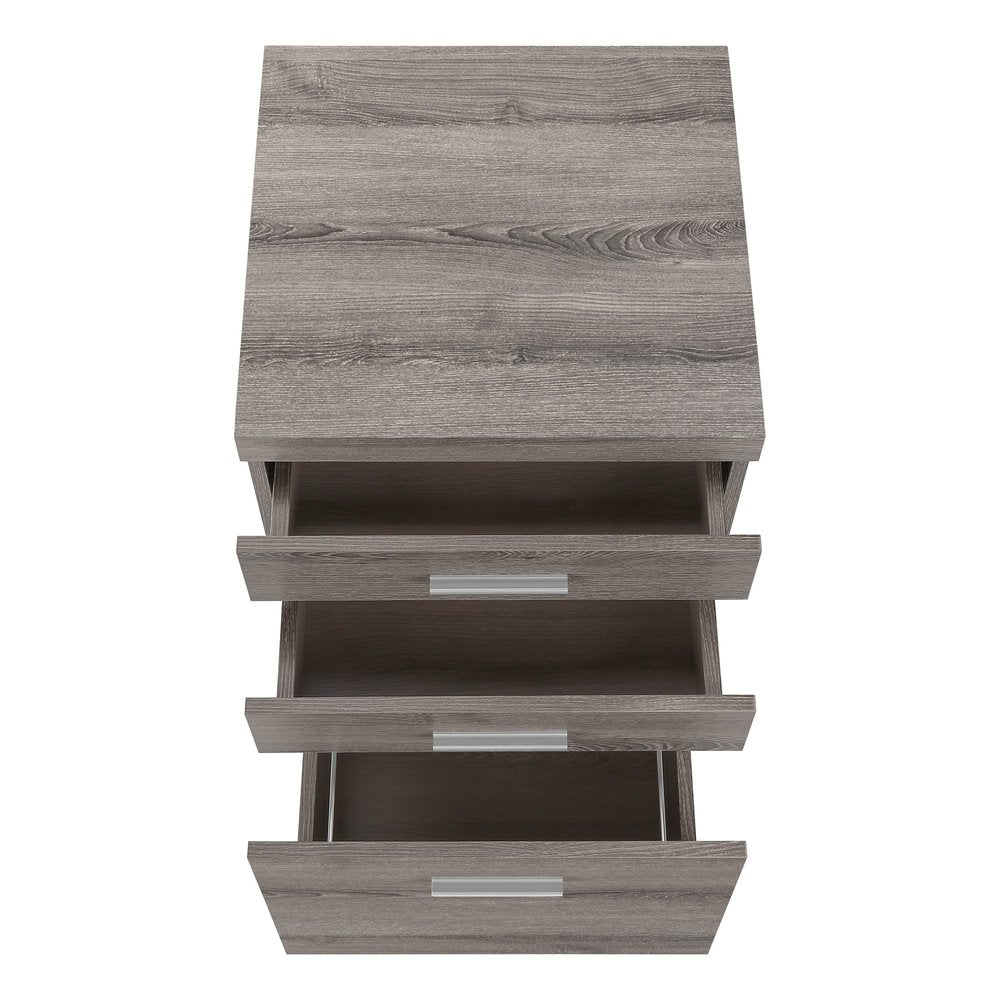 25" Gray Particle Board Filing Cabinet With Drawers