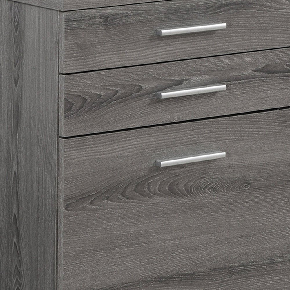 25" Gray Particle Board Filing Cabinet With Drawers