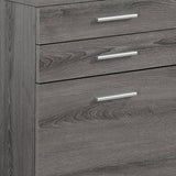25" Gray Particle Board Filing Cabinet With Drawers
