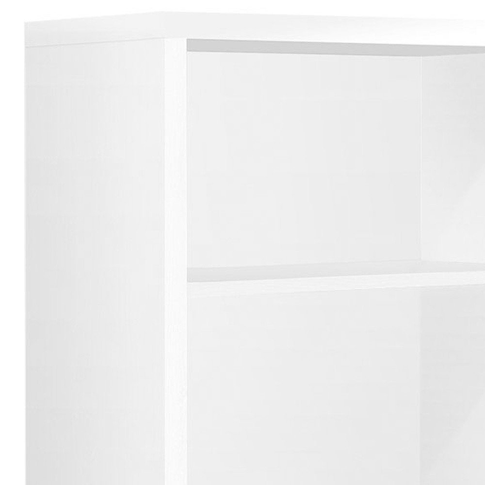 White Wood Adjustable Four Tier Bookcase