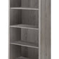 White Wood Adjustable Four Tier Bookcase