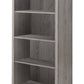 48" Taupe Distressed Wood Adjustable Four Tier Bookcase