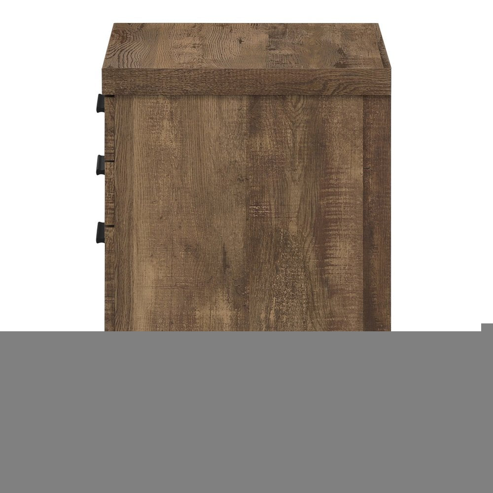 25" Brown Particle Board and Wood Filing Cabinet With Drawers