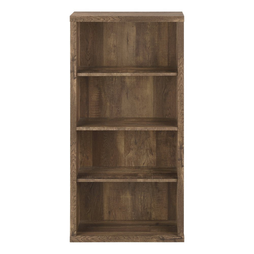White Wood Adjustable Four Tier Bookcase