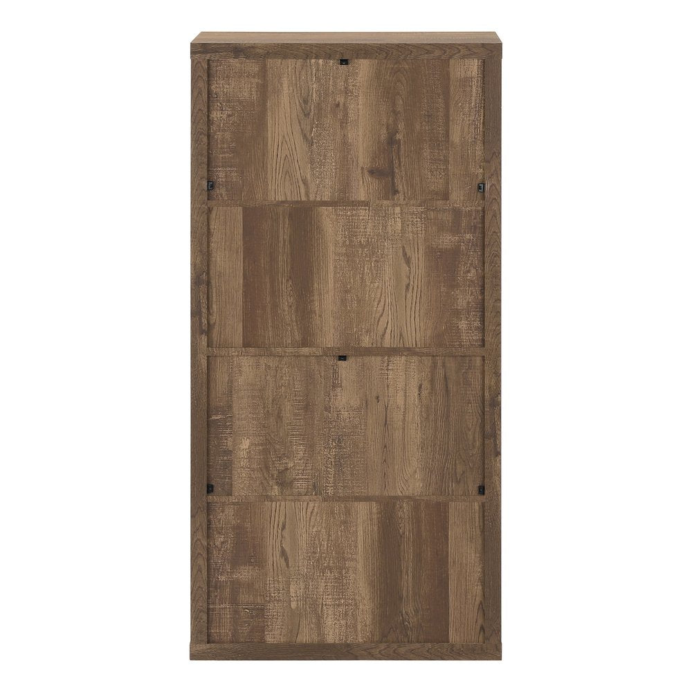 White Wood Adjustable Four Tier Bookcase