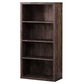 White Wood Adjustable Four Tier Bookcase