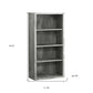 White Wood Adjustable Four Tier Bookcase