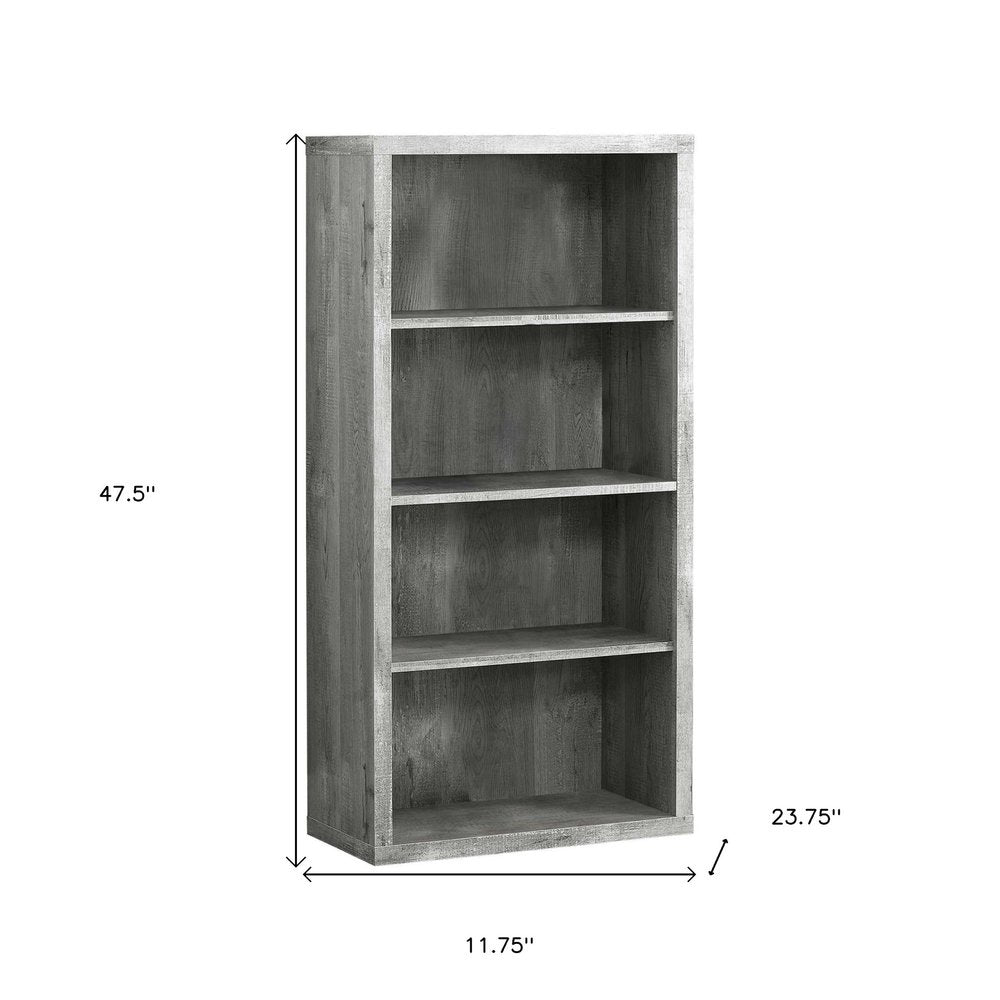 White Wood Adjustable Four Tier Bookcase