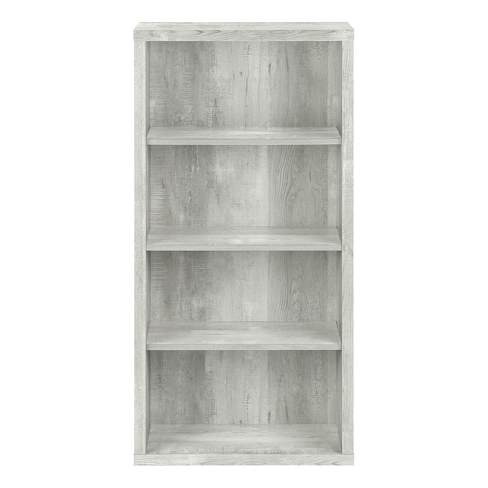 White Wood Adjustable Four Tier Bookcase