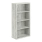 White Wood Adjustable Four Tier Bookcase