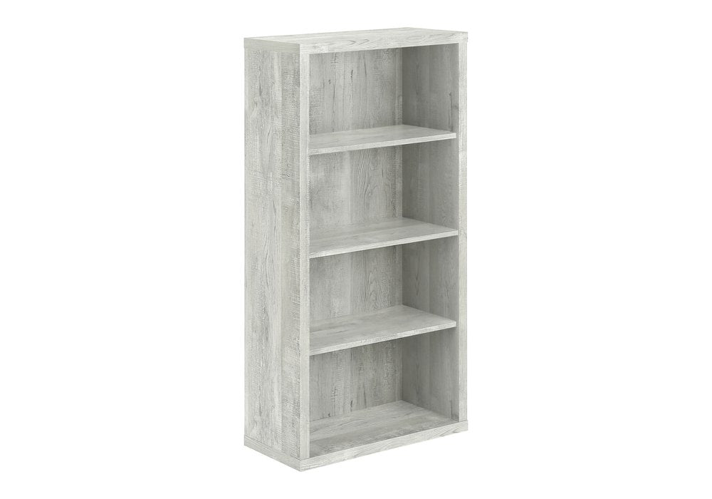 White Wood Adjustable Four Tier Bookcase