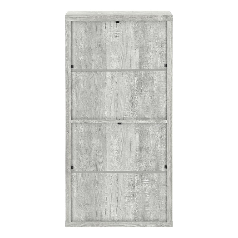 White Wood Adjustable Four Tier Bookcase