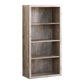 White Wood Adjustable Four Tier Bookcase