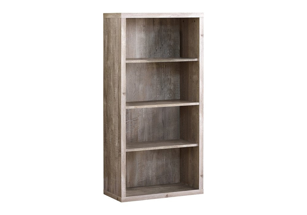 White Wood Adjustable Four Tier Bookcase