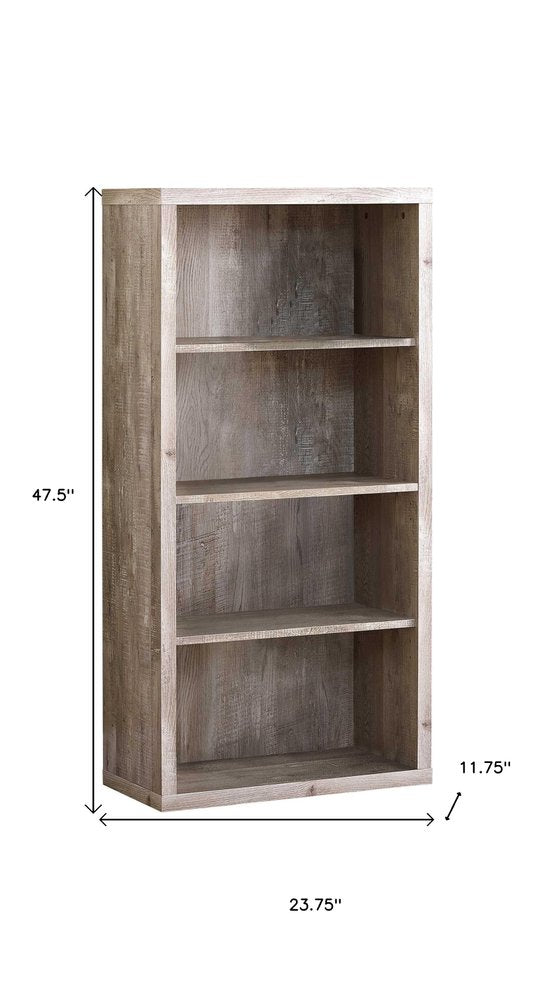 White Wood Adjustable Four Tier Bookcase