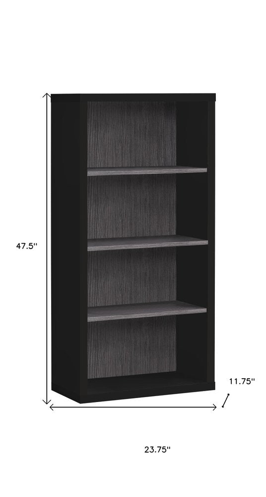 White Wood Adjustable Four Tier Bookcase