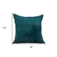 18" X 7" X 18" Transitional Teal Solid Pillow Cover With Poly Insert
