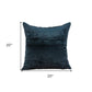 20" X 7" X 20" Transitional Dark Blue Solid Pillow Cover With Poly Insert