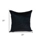 20" Black Cotton Blend Throw Pillow