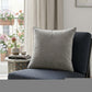 20" X 7" X 20" Transitional Gray Solid Pillow Cover With Poly Insert