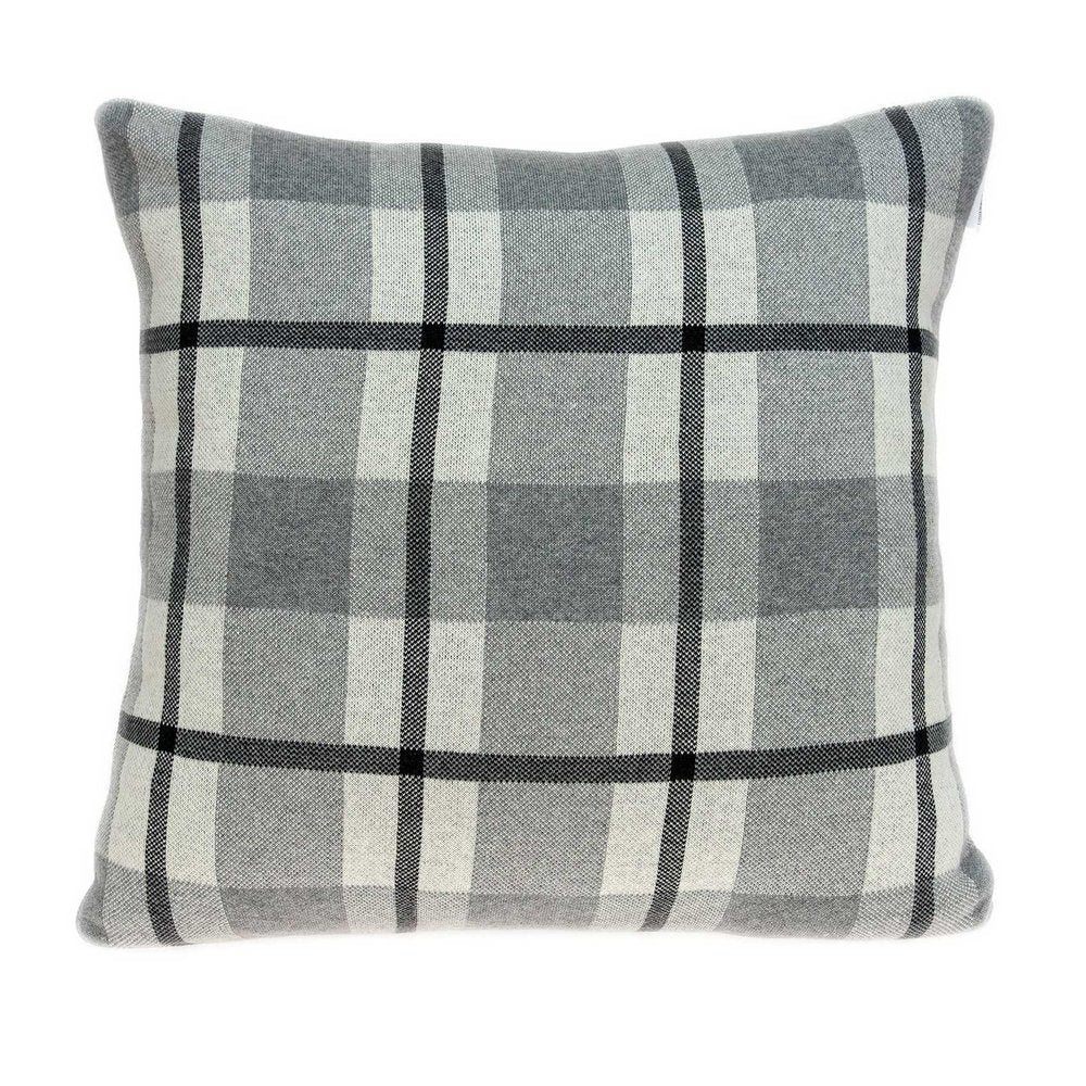 20" X 7" X 20" Transitional Tan & Grey Cotton Pillow Cover With Poly Insert