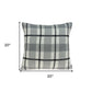 20" X 7" X 20" Transitional Tan & Grey Cotton Pillow Cover With Poly Insert
