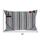 14" X 20" Gray Striped Cotton Throw Pillow