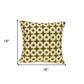 18" X 7" X 18" Transitional Beige Printed Pillow Cover With Poly Insert