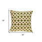 18" X 7" X 18" Transitional Beige Printed Pillow Cover With Poly Insert