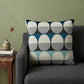 20" Blue Gray And Ivory Geometric Cotton Throw Pillow