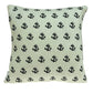 20" Blue and Off White Reversible Nautical Anchor Cotton Throw Pillow