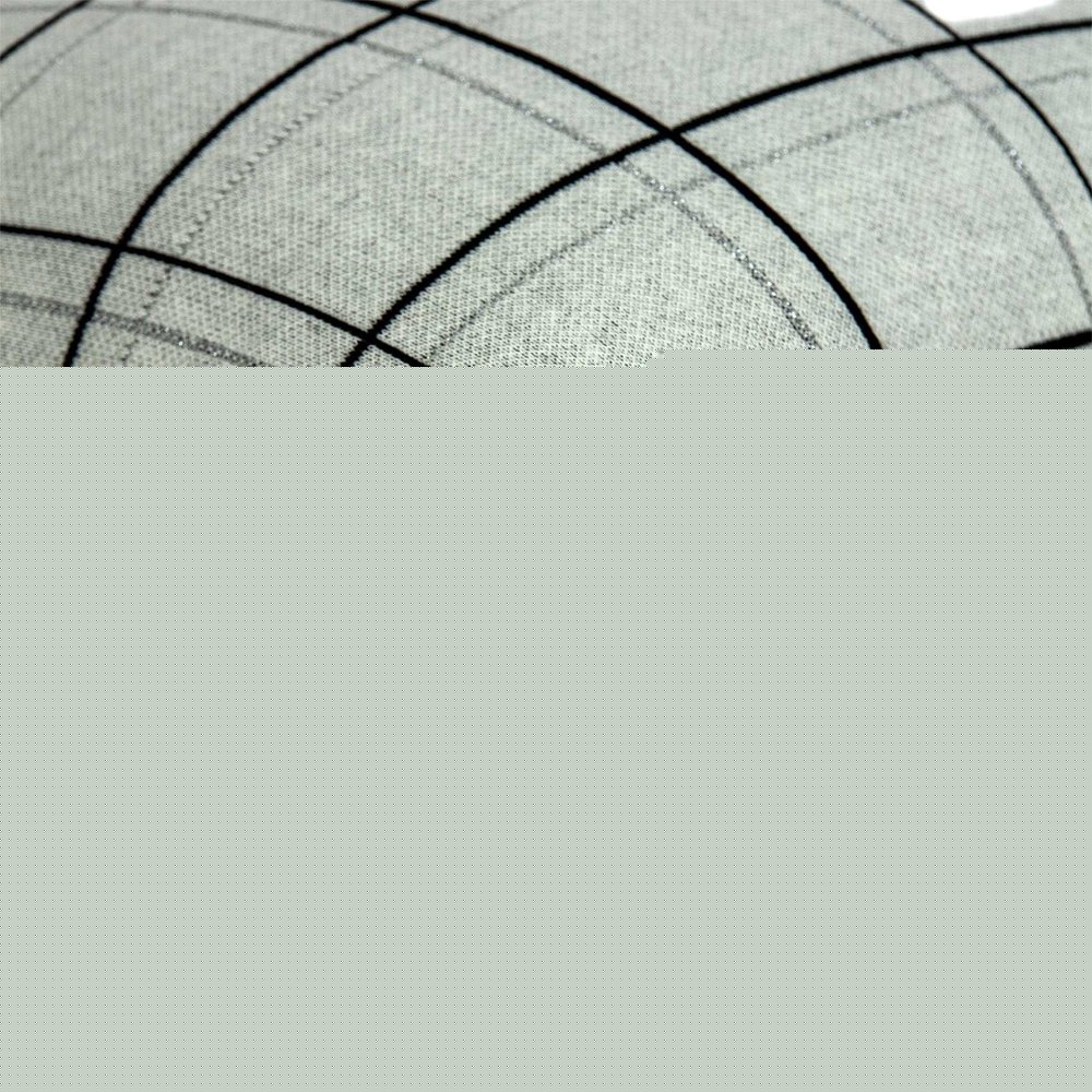 20" Gray Plaid Cotton Throw Pillow